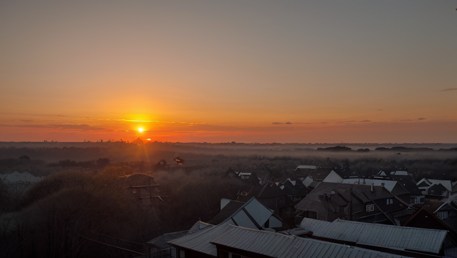 The sun rises in the east.