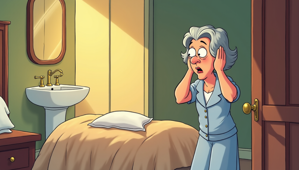 Discover the hilarious tale of Mrs. Peters and singing stranger in Room 308. A fun, lighthearted story perfect for English learners.