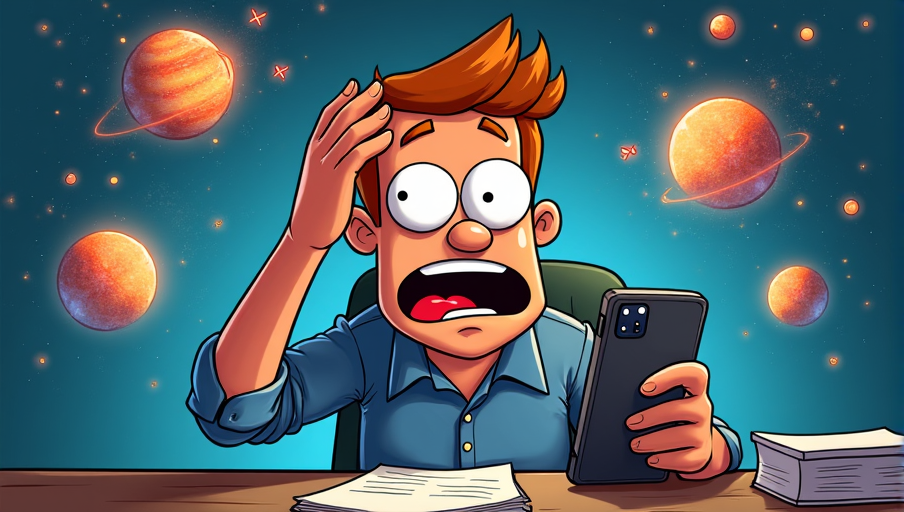 Dave’s eyes widened. “Who knew galaxies had such strict email etiquette?” he muttered to himself. Now, it was a race against time—and space—if he wanted to keep his shot at the job.