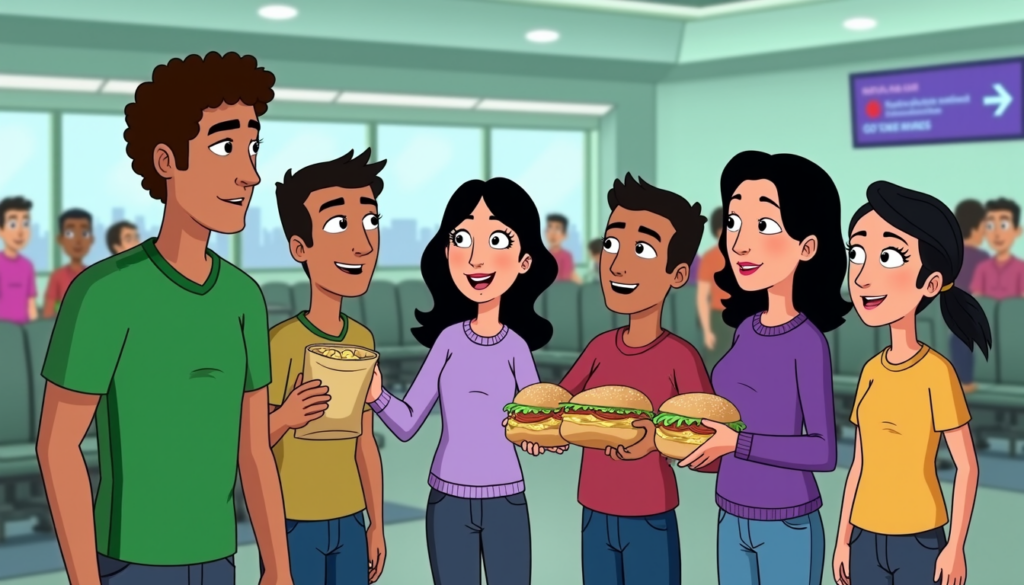 Pedro opens his chips. “I have snacks. Let’s share!”